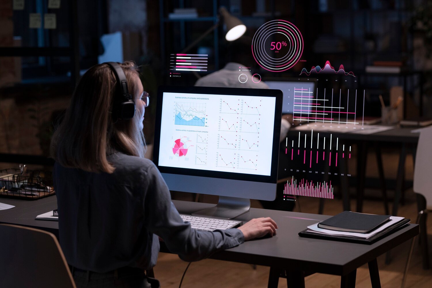 User experience and interface design with digital screens and UI UX elements representing AI marketing services in Lahore, marketing automation, user interface design, and digital strategy