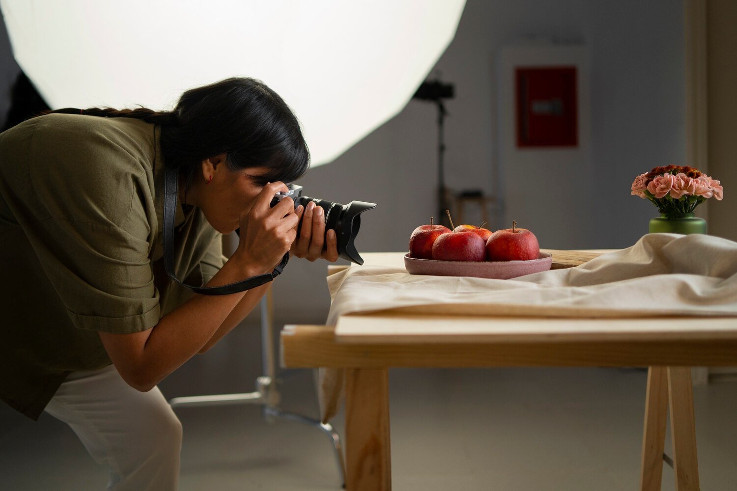 ecommerce product photography services with photographer shooting fruit products in studio