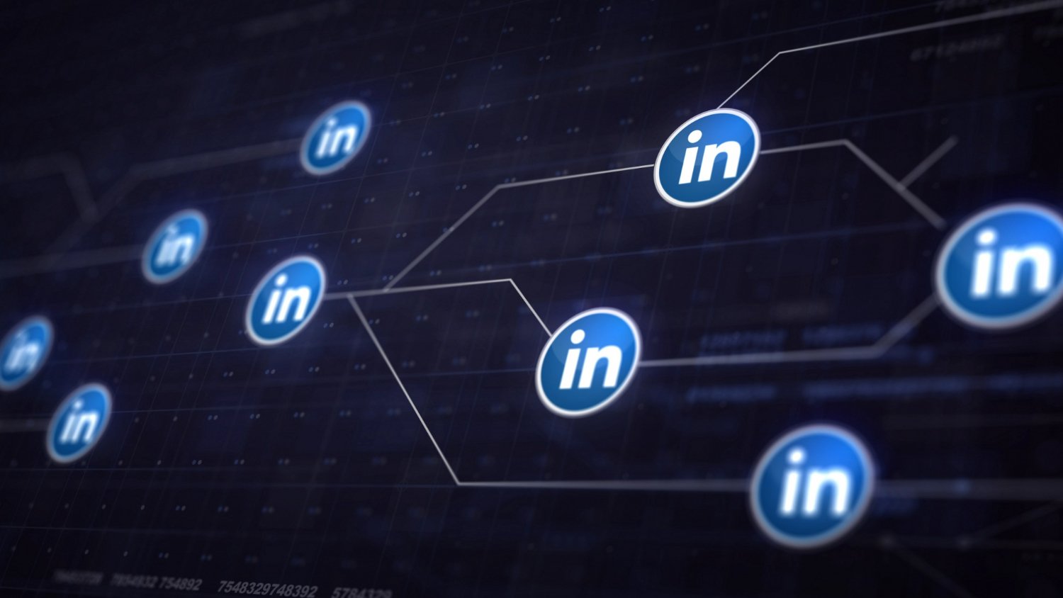 LinkedIn icon connected with circuit board lines representing LinkedIn marketing services in Lahore, professional networking, B2B marketing, and digital marketing strategy