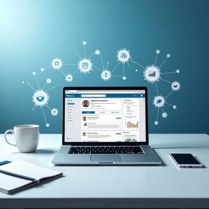 Business professionals planning LinkedIn marketing services in pakistan and social media strategy for digital business growth