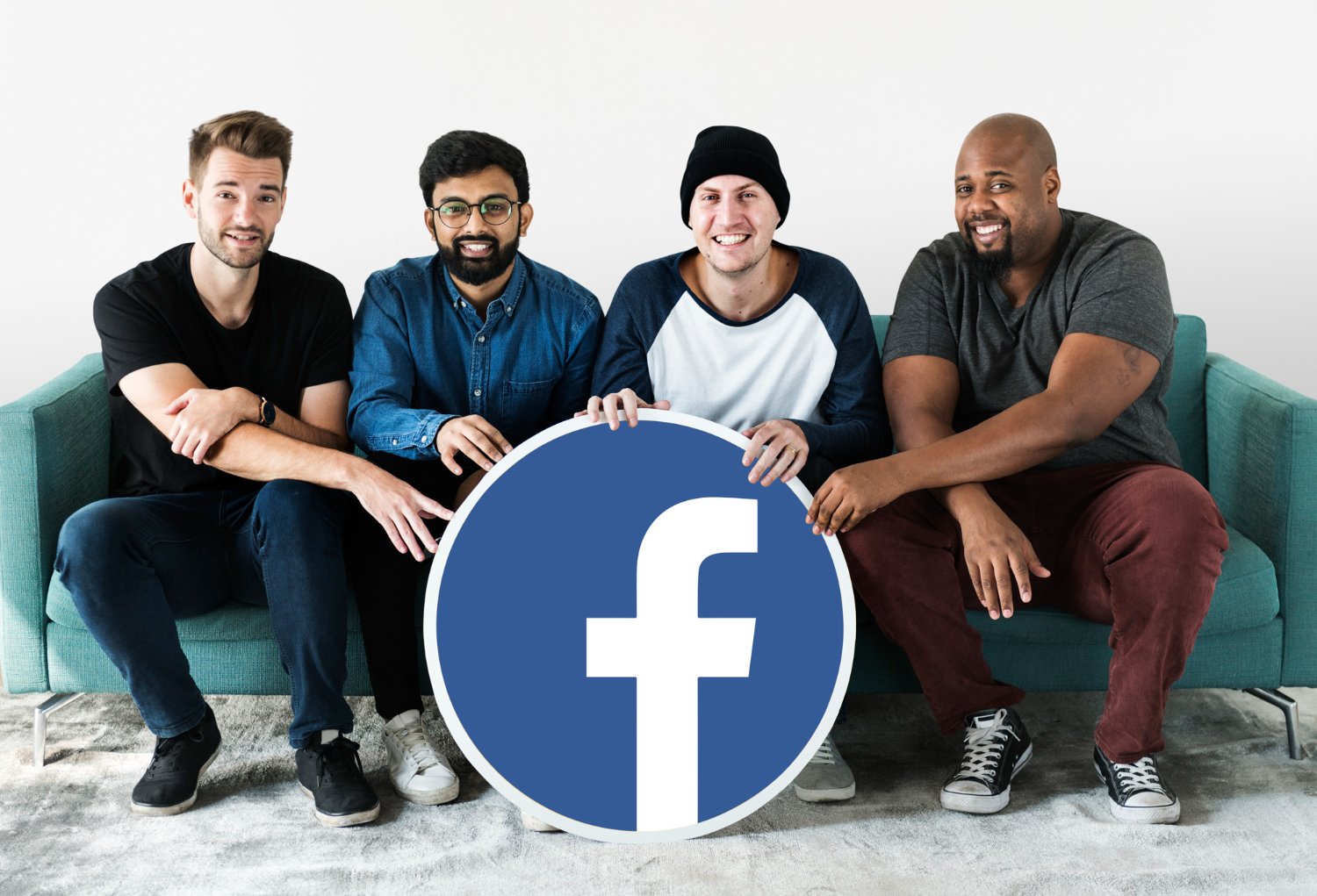Facebook ad services in lahore and marketing services concept with men holding Facebook icon